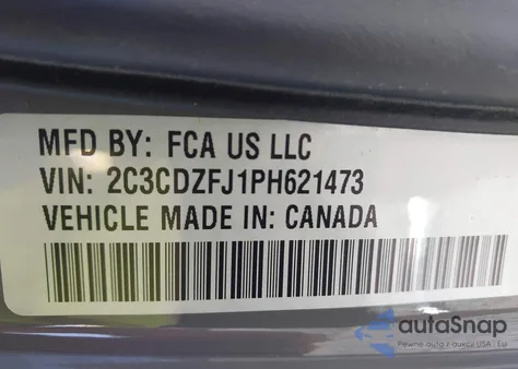 2023 Dodge Challenger R/T Scat Pack z USA, uszkodzony, nr VIN 2C3CDZFJ1PH621473